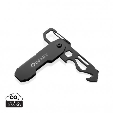 Unelte multifunctionale si bricege (multitools) - Multitool Gear X pliabil EDC cu 11 functii din inox 420 si carabiniera