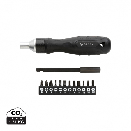 Seturi si scule de baza - Surubelnita cu clichet Gear X cu biti S2 – set multifunctional premium