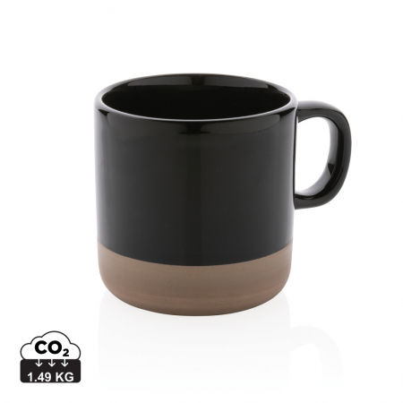 Cani si pahare - Cana ceramica glazurata cu baza naturala, 360ml