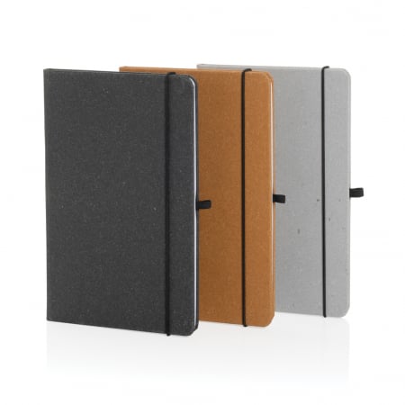 Agenda A5 piele reciclata GRS cu elastic si suport pix – personalizabila [9]