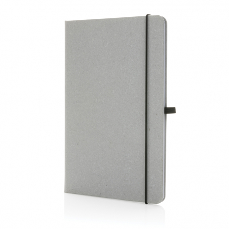 Agenda A5 piele reciclata GRS cu elastic si suport pix – personalizabila [1]