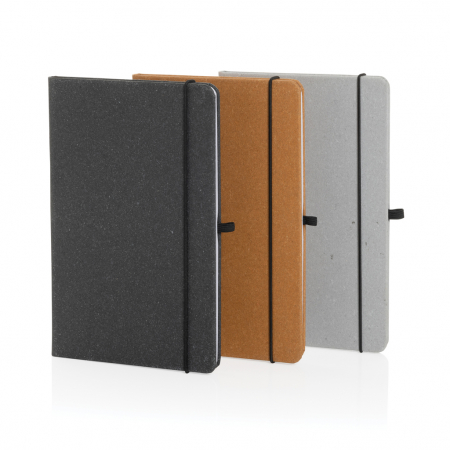 Agenda A5 piele reciclata GRS cu elastic si suport pix – personalizabila [9]