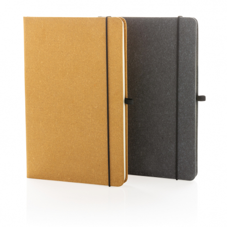 Agenda A5 piele reciclata GRS cu elastic si suport pix – personalizabila [8]