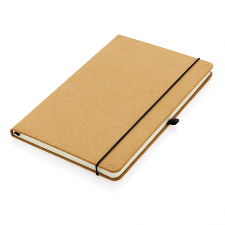 Agenda A5 piele reciclata GRS cu elastic si suport pix – personalizabila [2]