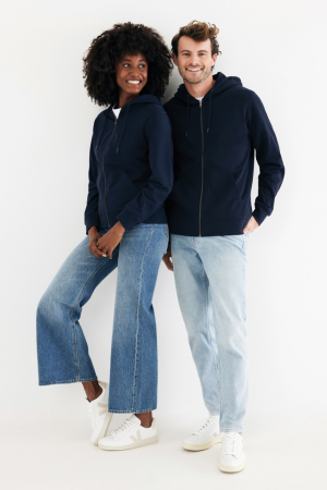 Hanorac unisex IQONIQ Abisko, bumbac organic si reciclat, cu fermoar, 340 GSM [18]