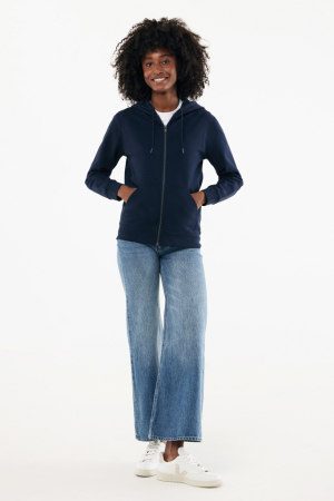 Hanorac unisex IQONIQ Abisko, bumbac organic si reciclat, cu fermoar, 340 GSM [12]