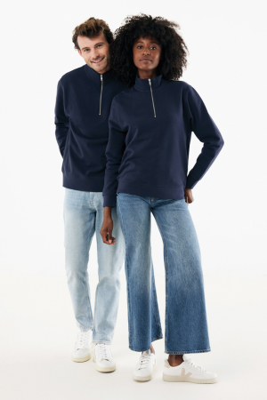 Bluza unisex IQONIQ Elgon, bumbac organic si reciclat, cu fermoar sfert, 300 GSM [16]