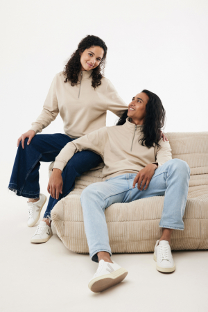 Bluza unisex IQONIQ Elgon, bumbac organic si reciclat, cu fermoar sfert, 300 GSM [14]