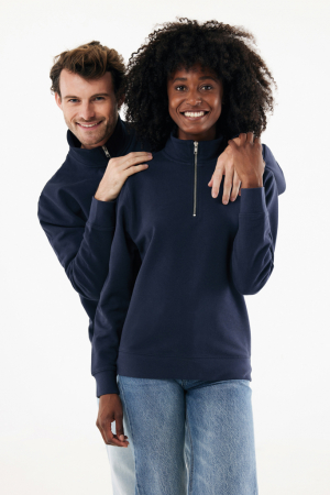 Bluza unisex IQONIQ Elgon, bumbac organic si reciclat, cu fermoar sfert, 300 GSM [15]