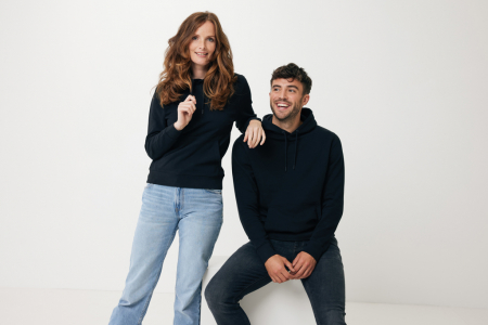 Hanorac unisex IQONIQ Rila, bumbac organic si reciclat, croiala moderna, 280 GSM [5]