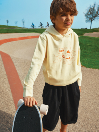 Hanorac copii IQONIQ Yengo, bumbac organic si reciclat, cu buzunare laterale [23]