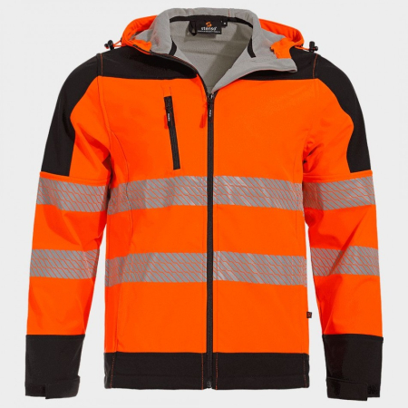 Jacheta softshell HiVis NOBEL PRO 2.0 cu gluga si benzi reflectorizante [0]