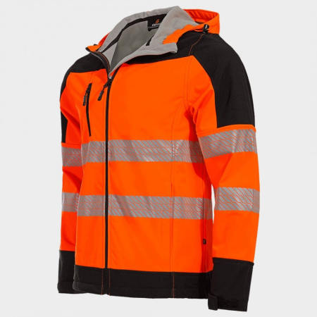 Jacheta softshell HiVis NOBEL PRO 2.0 cu gluga si benzi reflectorizante [2]