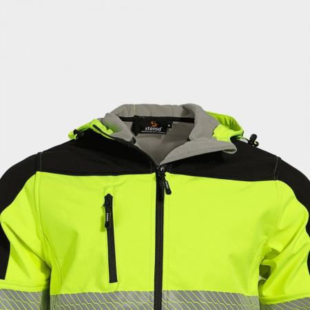 Jacheta softshell HiVis NOBEL PRO 2.0 cu gluga si benzi reflectorizante [4]