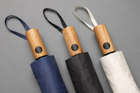 Umbrela mini automata Kaycey AWARE RPET cu maner acacia 21” [8]