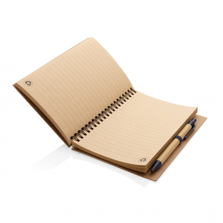 Agenda cu spira si coperta kraft, cu pix – personalizabila si eco-friendly [4]