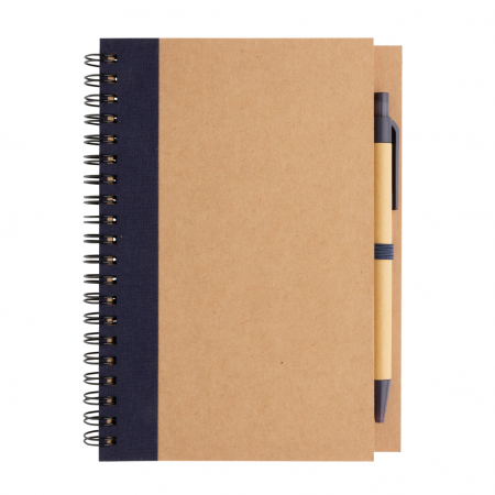 Agenda cu spira si coperta kraft, cu pix – personalizabila si eco-friendly [3]