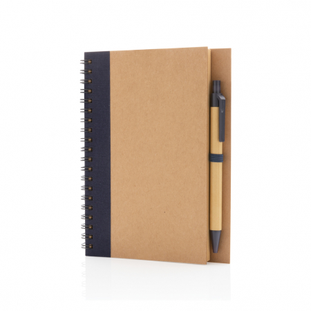 Agenda cu spira si coperta kraft, cu pix – personalizabila si eco-friendly [1]