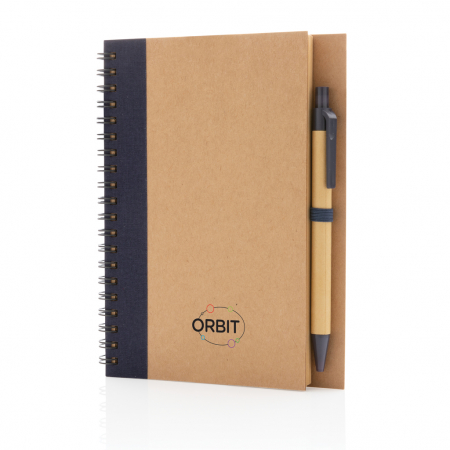 Agenda cu spira si coperta kraft, cu pix – personalizabila si eco-friendly [5]