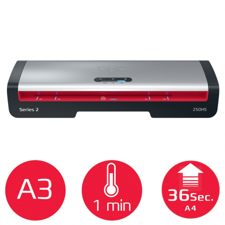 Laminator GBC 250HS Office, A3. kit folii laminare inclus, negru-argintiu [3]