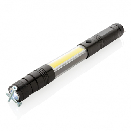Lanterna telescopica mare COB LED din aluminiu – 260 lumeni, cap flexibil, magnet [5]