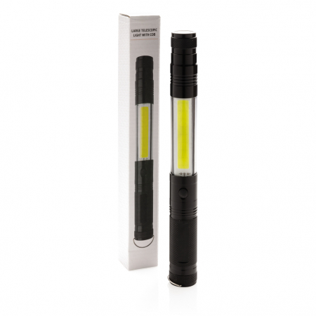 Lanterna telescopica mare COB LED din aluminiu – 260 lumeni, cap flexibil, magnet [11]