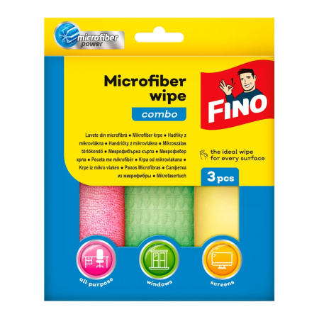 Noutati si inovatii - Lavete microfibra, geamuri si ecrane Fino, 3 buc