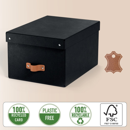 Leitz Puro Cutie de depozitare cu capac, medie, 17L, 100% carton reciclat, set de 2 bucați [2]