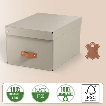 Leitz Puro Cutie de depozitare cu capac, medie, 17L, 100% carton reciclat, set de 2 bucați [2]