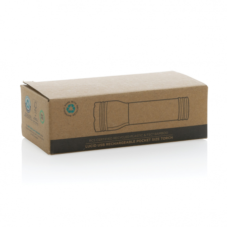 Lanterna Lucid 1W din bambus FSC® si ABS reciclat RCS – 90 lumeni, USB-C [10]