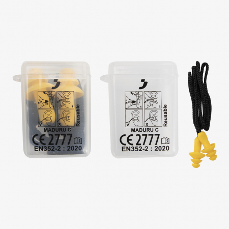 Diverse accesorii - Dopuri de urechi reutilizabile MADURU CORDED, cutie 50 bucati, Safety Jogger