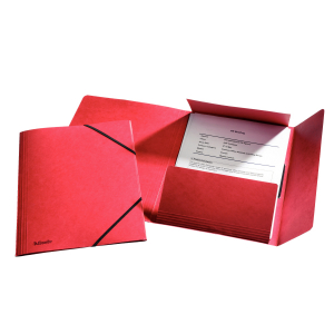 Dosare, folii protectie si mape - Mapa cu elastic Esselte Lux carton rosu