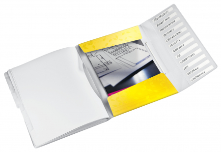 Mapa cu 12 separatoare Leitz WOW, PP, A4, 200coli, galben [2]