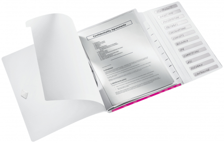 Mapa cu 12 separatoare Leitz WOW, PP, A4, 200coli, roz [1]