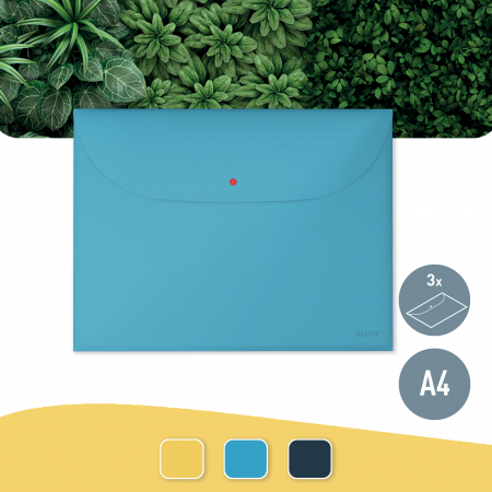 Mapa de protectie Leitz Cosy, PP, A4, cu capsa si buzunar exterior, 50 coli,  3 buc/set [4]