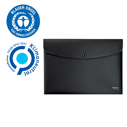 Mapa de protectie Leitz Recycle, cu capse, PP, partial reciclat, certificare Blue Angel, reciclabil, A4, 60 coli, negru [6]
