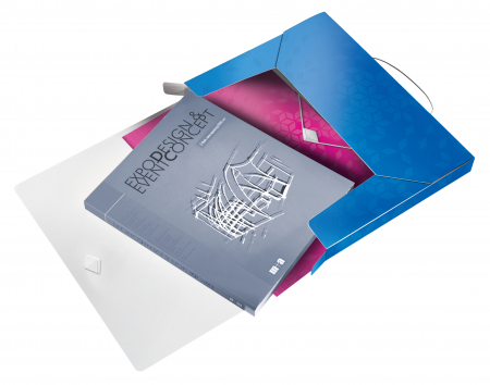 Mapa cu elastic Jumbo Leitz WOW A4 250coli, albastru [2]