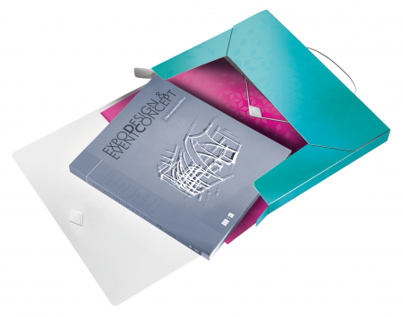 Mapa cu elastic Jumbo Leitz WOW A4 250coli, turcoaz [2]