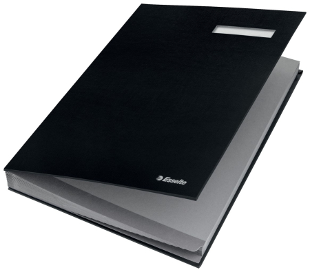 Dosare, folii protectie si mape - Mapa pentru semnaturi A4 cu 20 separatoare negru Esselte