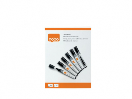Marker NOBO, pentru table si flipcharturi, cerneala lichida, varf tip dalta 5-12 mm, standard, 10 buc/cutie [4]