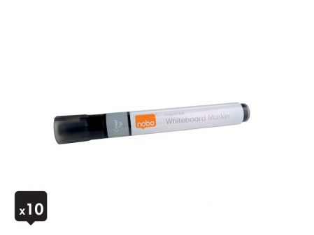Marker NOBO, pentru table si flipcharturi, cerneala lichida, varf tip dalta 5-12 mm, standard, 10 buc/cutie [3]