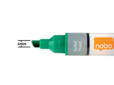 Markere diverse - Marker NOBO, pentru table si flipcharturi, cerneala lichida, varf tip dalta 5-12 mm, standard, 10 buc/cutie