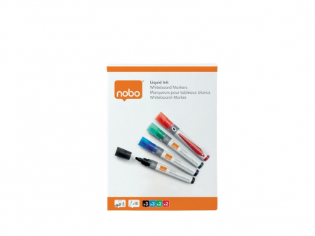 Marker NOBO, pentru table si flipcharturi, cerneala lichida, varf tip dalta 5-12 mm, standard, 10 buc/cutie [4]