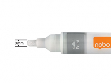 Markere diverse - Marker NOBO, pentru table si flipcharturi din sticla, varf rotund 3 mm, standard, 4 buc/cutie