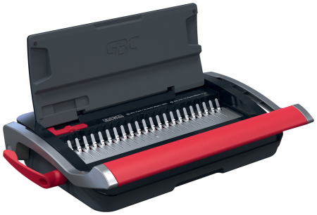 Masini de legat, indosariat si accesorii - Masina de indosariat GBC CombBind CB15, manuala, cu spire din plastic, A4, 15/165 coli, negru-argintiu