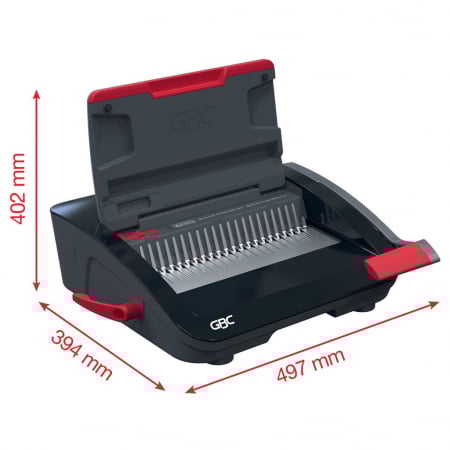 Masina de indosariat GBC CombBind CB20, manuala, cu spire din plastic, A4, 20/240 coli, negru-argintiu [6]