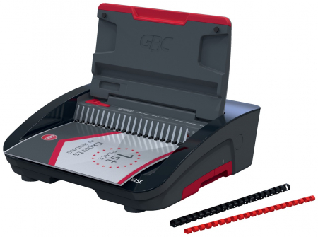 Masina de indosariat GBC CombBind CB25E, electrica, cu spire de plastic, A4, 25/390 coli, negru-argintiu [8]