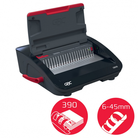Masina de indosariat GBC CombBind CB25E, electrica, cu spire de plastic, A4, 25/390 coli, negru-argintiu [2]