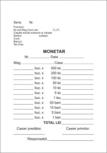 Tipografie si stampile - Monetar A6, 100 file, print fata