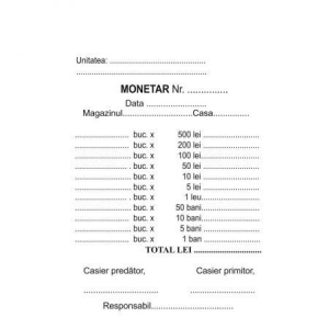 Formulare tipizate - Monetar A6, 50 seturi 2ex, autocopiativ
